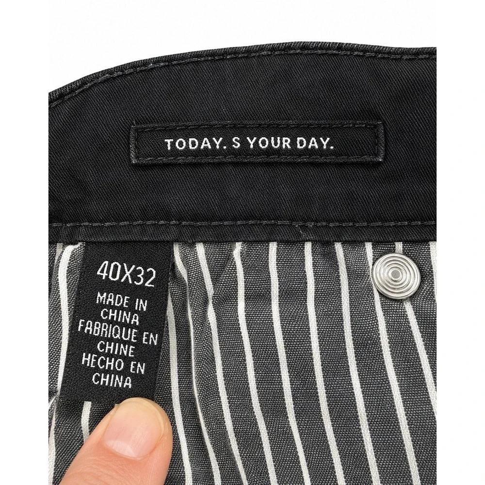 Kenneth Cole New York Mens Tapered Fit Jeans Washed Black 40x32 Denim Pants